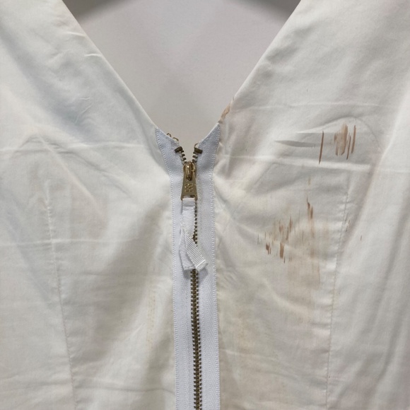 BCBG MaxAzria White Cotton V-Neck Bow Fitted Top Size XXS - Picture 9 of 13